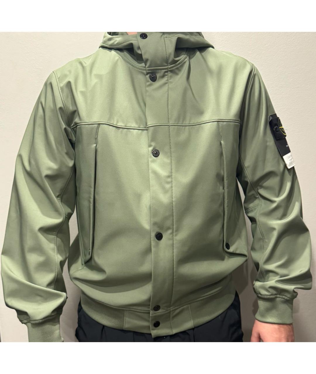 STONE ISLAND Зеленая полиэстеровая куртка, фото 3