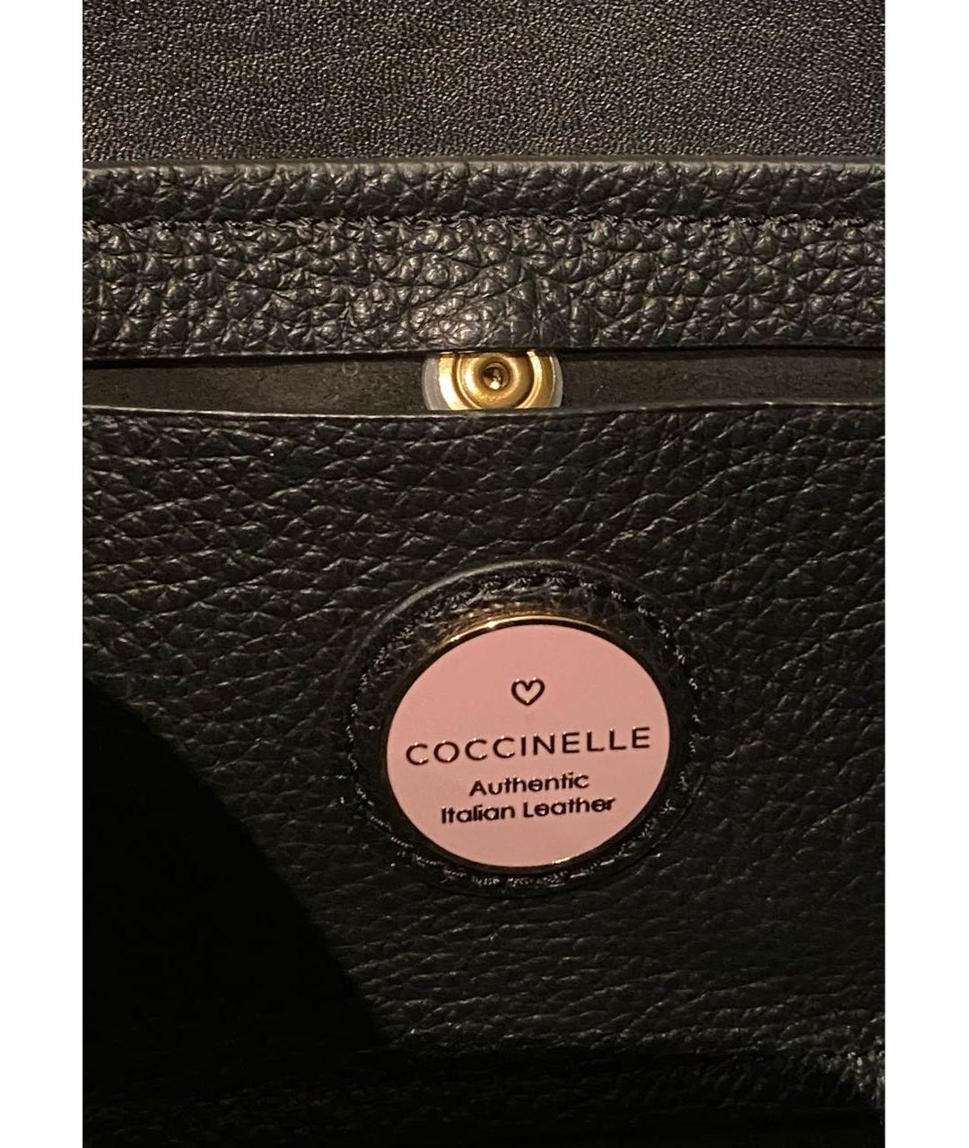 COCCINELLE Черная кожаная сумка через плечо, фото 6