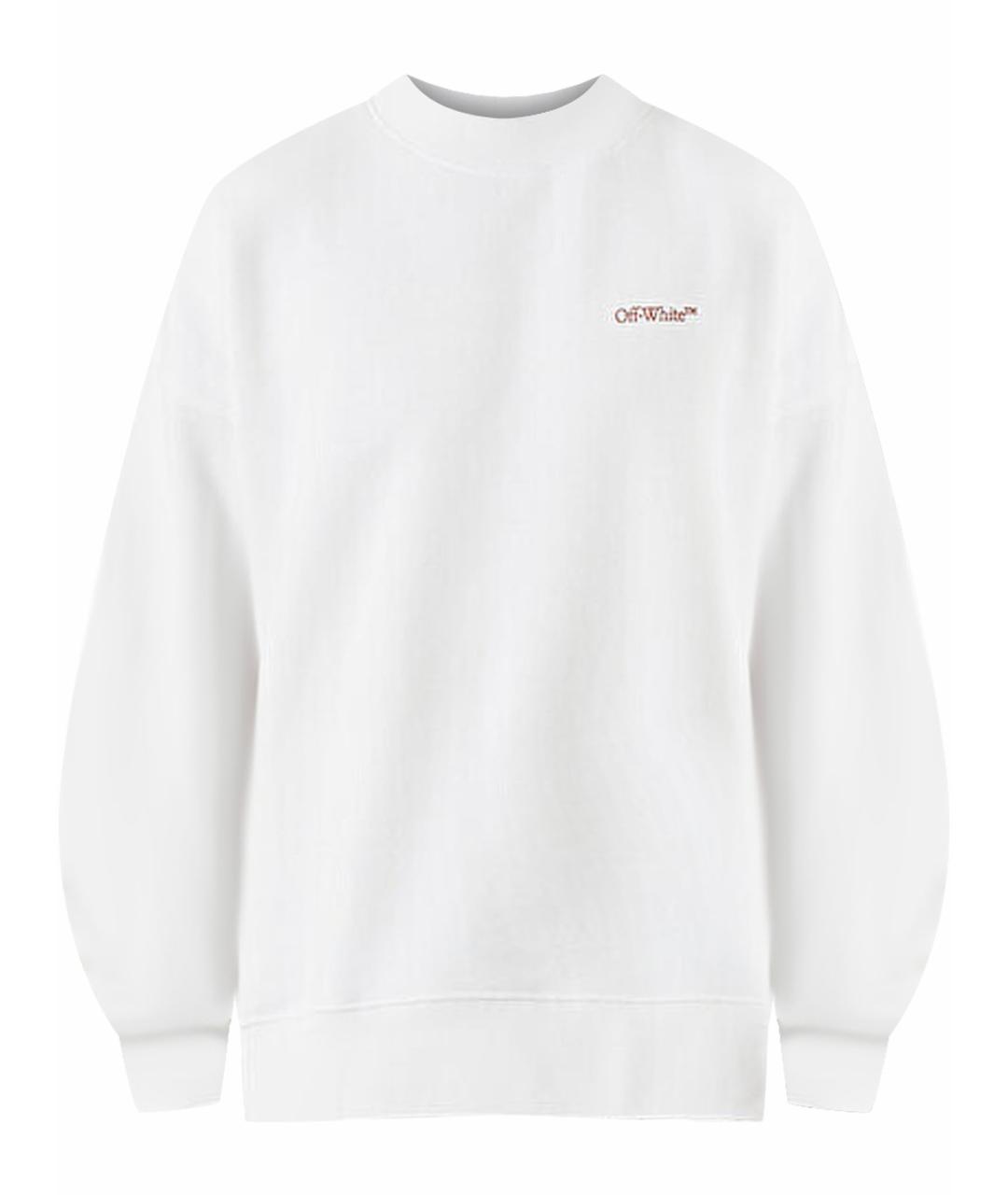OFF-WHITE Белый хлопко-эластановый джемпер / свитер, фото 1