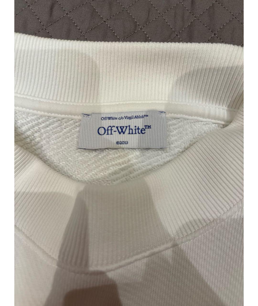 OFF-WHITE Белый хлопко-эластановый джемпер / свитер, фото 4