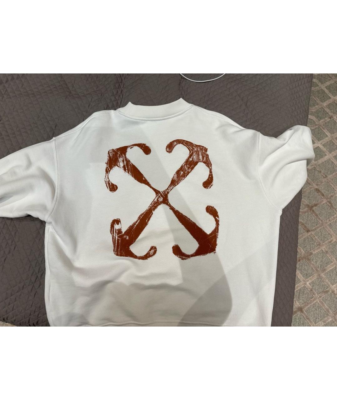 OFF-WHITE Белый хлопко-эластановый джемпер / свитер, фото 2