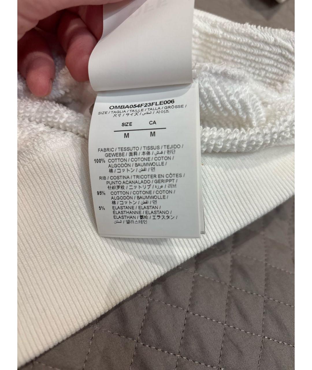 OFF-WHITE Белый хлопко-эластановый джемпер / свитер, фото 7