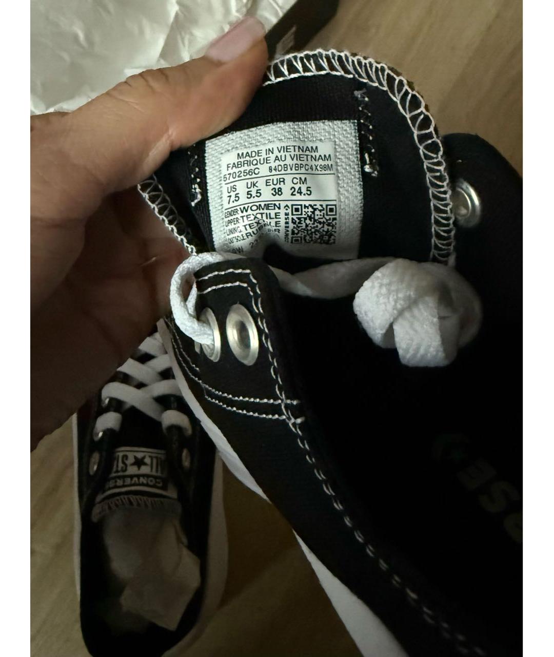 CONVERSE Черные текстильные кеды, фото 5