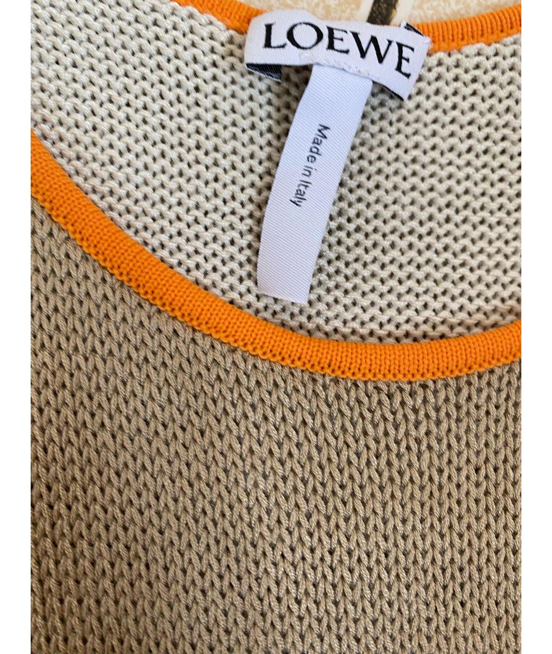 LOEWE Бежевая шелковая майка, фото 6