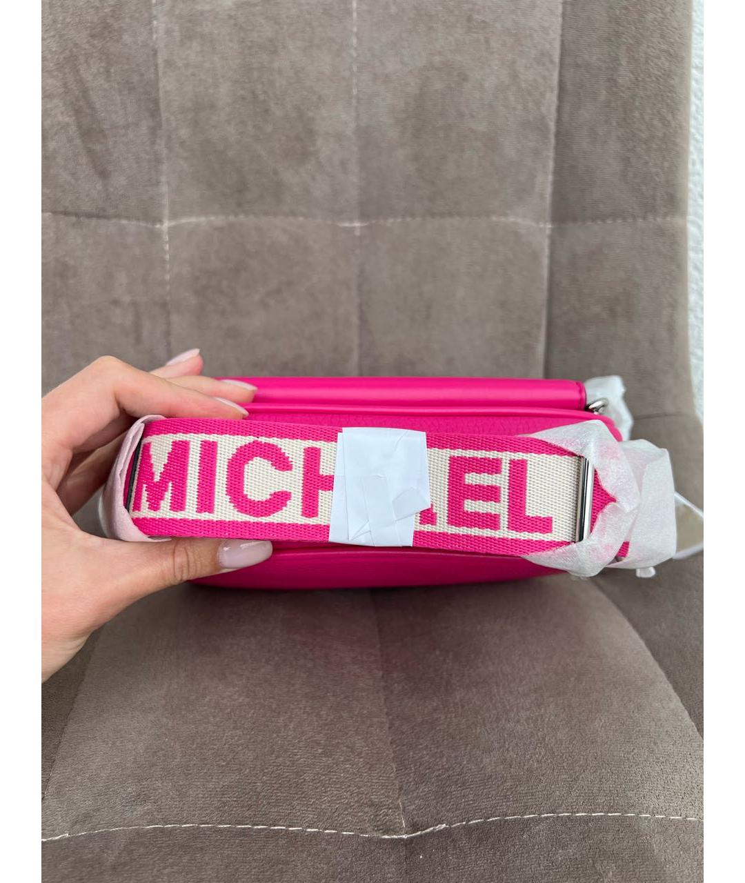 MICHAEL KORS Розовая сумка через плечо из искусственной кожи, фото 7