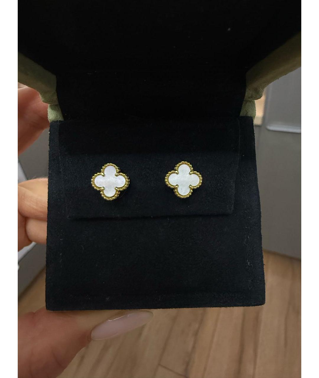VAN CLEEF & ARPELS Белые серьги из желтого золота, фото 2