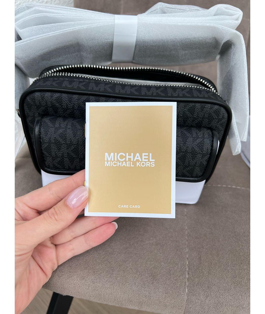MICHAEL KORS Черная сумка через плечо из искусственной кожи, фото 8