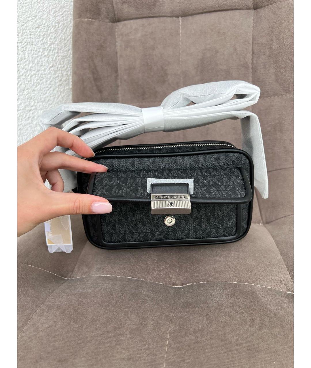 MICHAEL KORS Черная сумка через плечо из искусственной кожи, фото 7