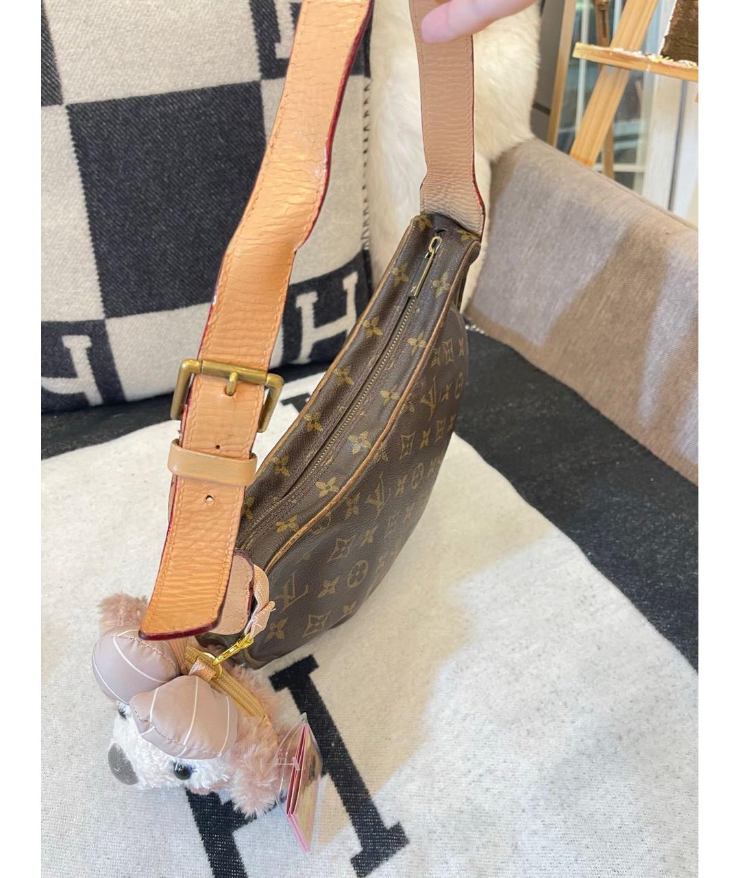 LOUIS VUITTON Коричневая кожаная сумка через плечо, фото 4