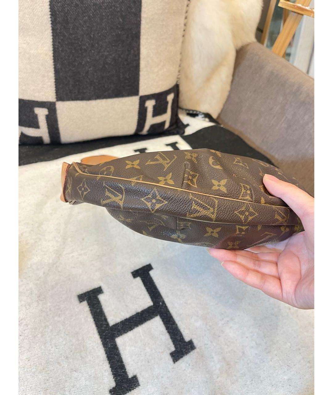 LOUIS VUITTON Коричневая кожаная сумка через плечо, фото 7