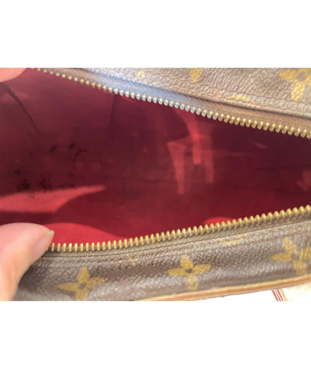 LOUIS VUITTON Коричневая кожаная сумка через плечо, фото 3