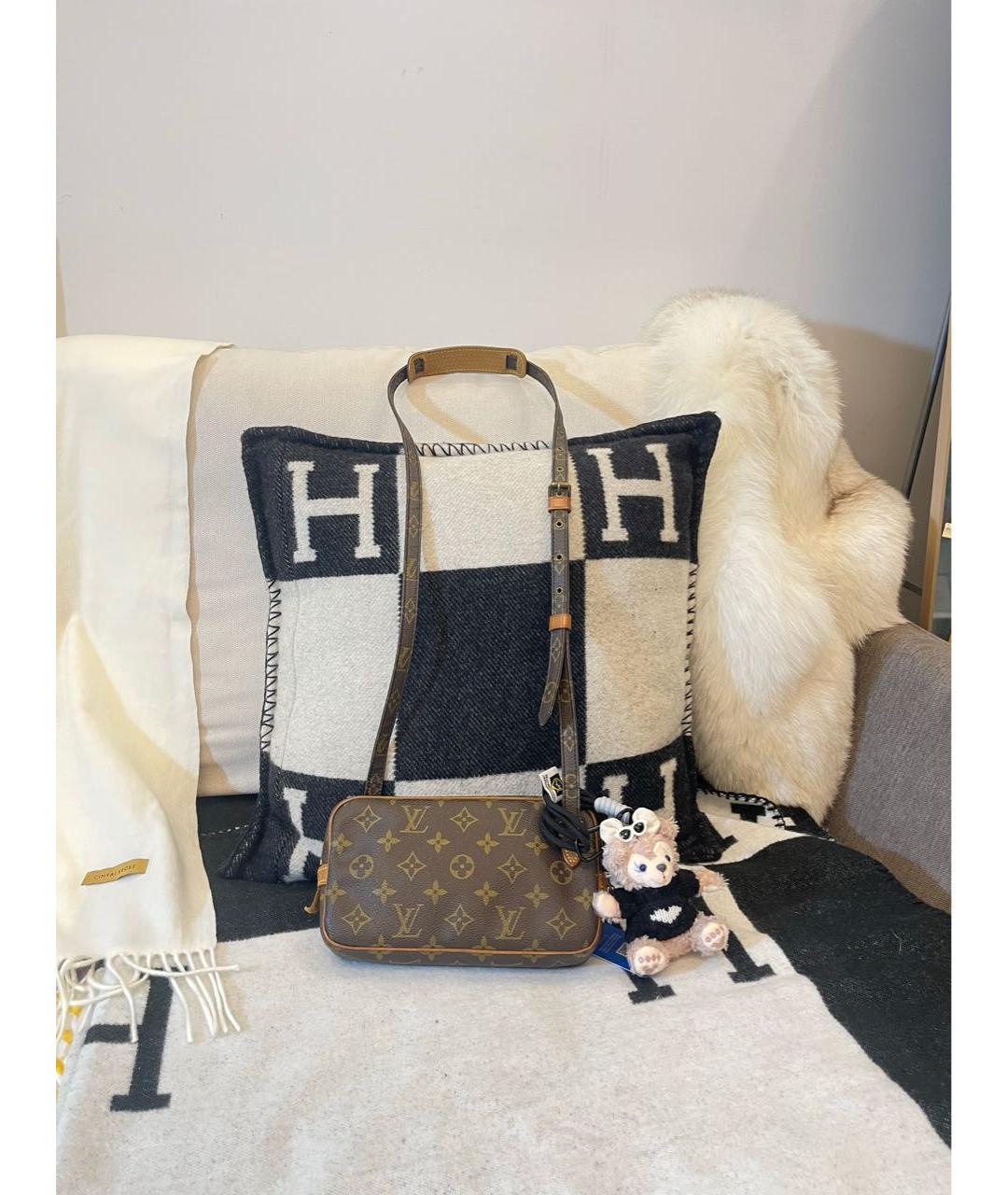 LOUIS VUITTON Коричневая кожаная сумка на плечо, фото 2