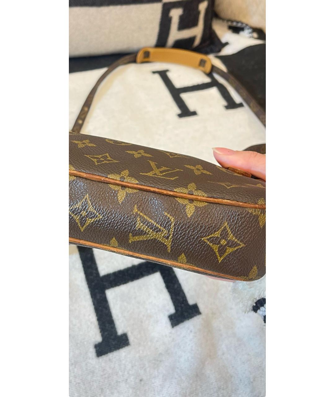LOUIS VUITTON Коричневая кожаная сумка на плечо, фото 5