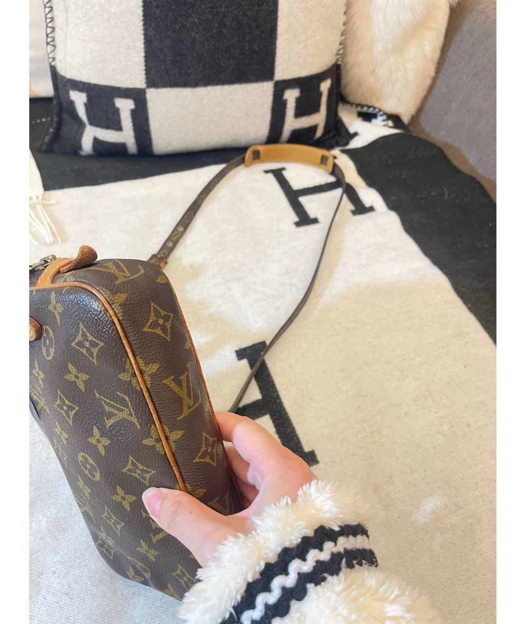 LOUIS VUITTON Коричневая кожаная сумка на плечо, фото 6