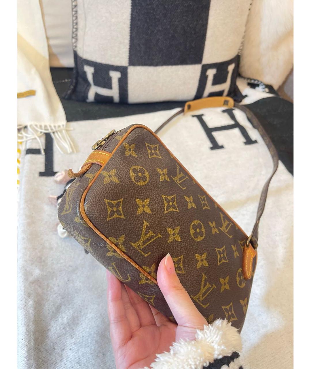 LOUIS VUITTON Коричневая кожаная сумка на плечо, фото 3