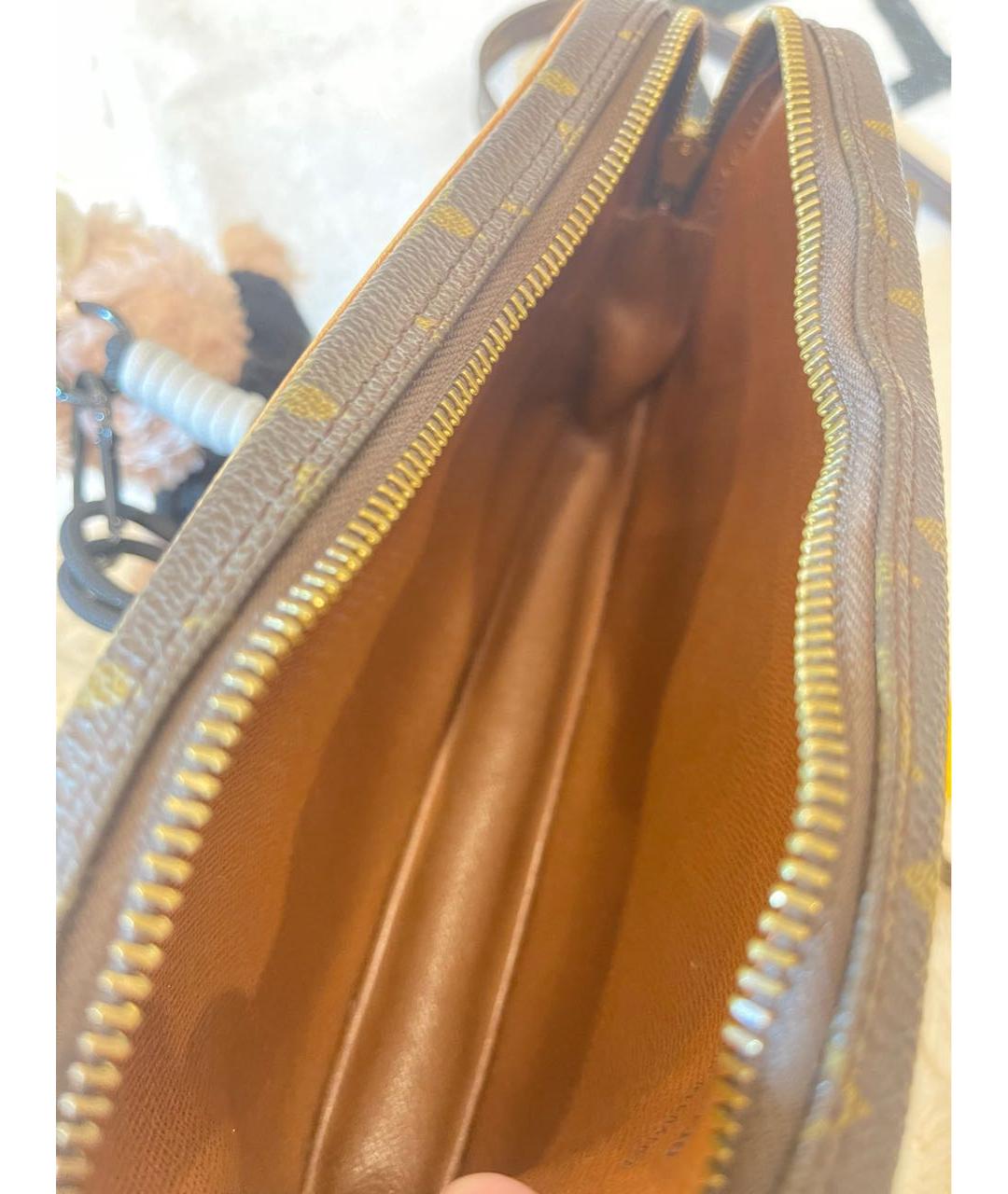 LOUIS VUITTON Коричневая кожаная сумка на плечо, фото 8