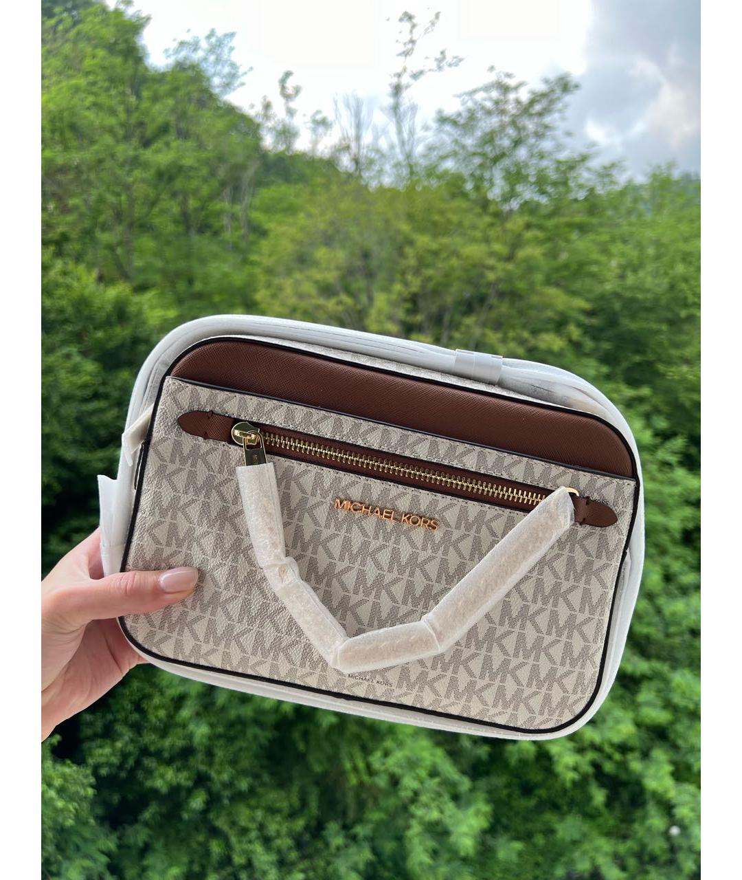 MICHAEL KORS Бежевая сумка через плечо из искусственной кожи, фото 2