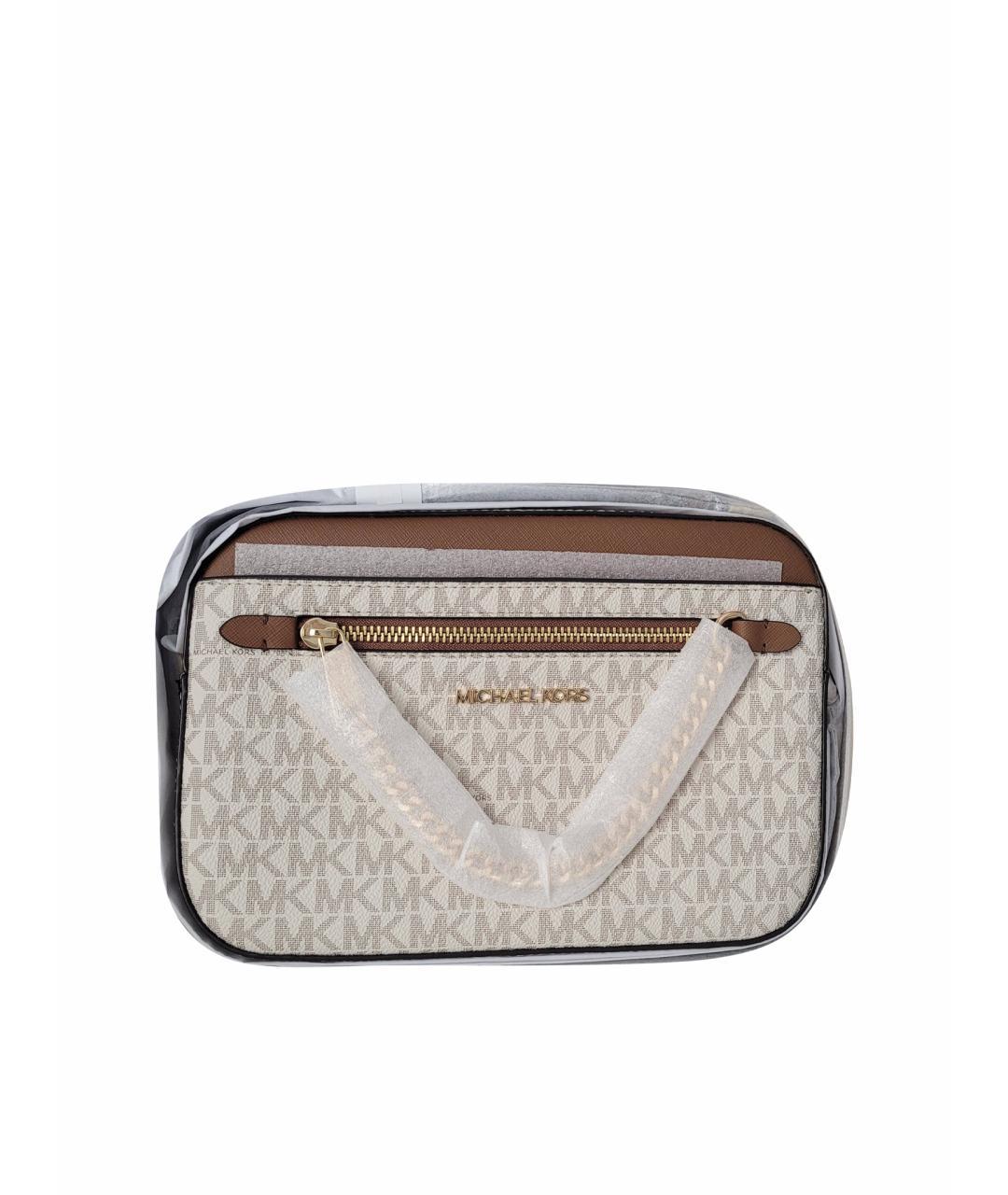 MICHAEL KORS Бежевая сумка через плечо из искусственной кожи, фото 1