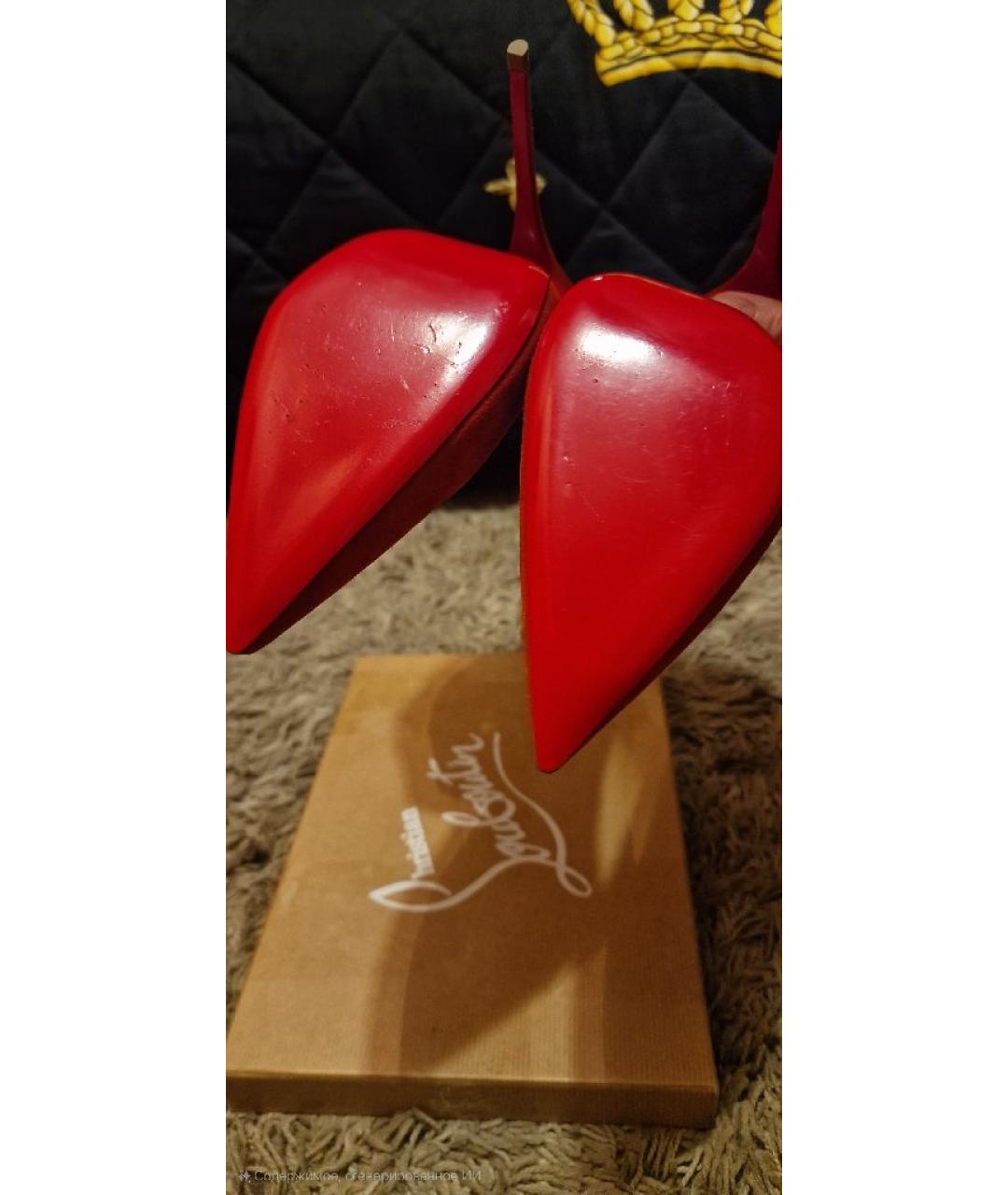 CHRISTIAN LOUBOUTIN Красные замшевые туфли, фото 5