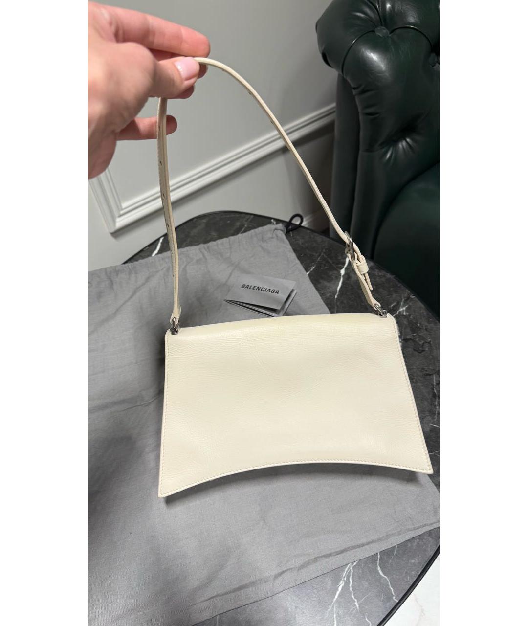 BALENCIAGA Белая кожаная сумка с короткими ручками, фото 2
