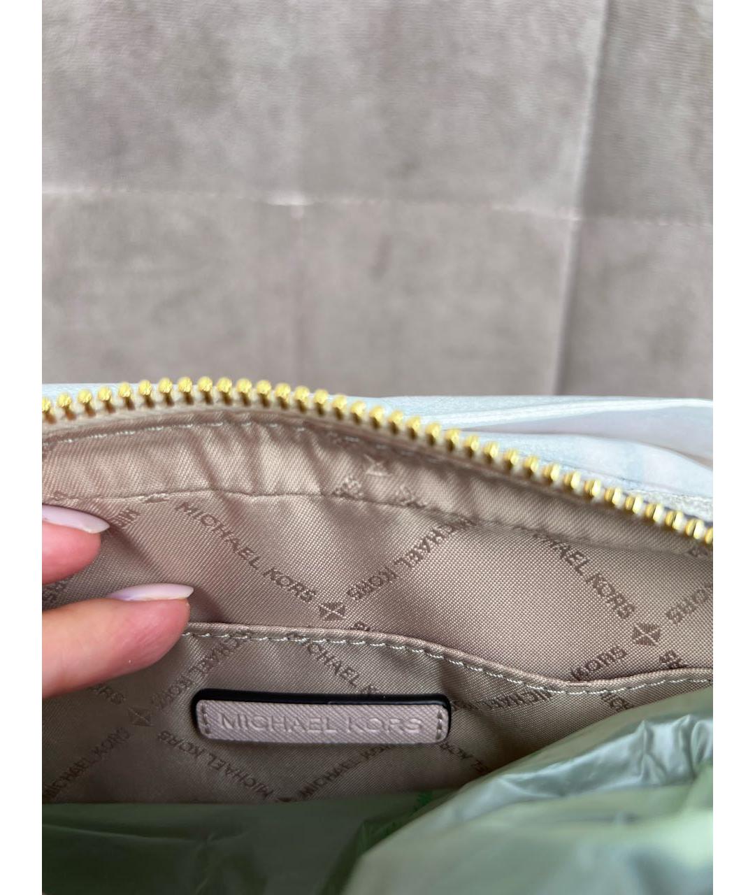 MICHAEL KORS Бежевая сумка через плечо из искусственной кожи, фото 5