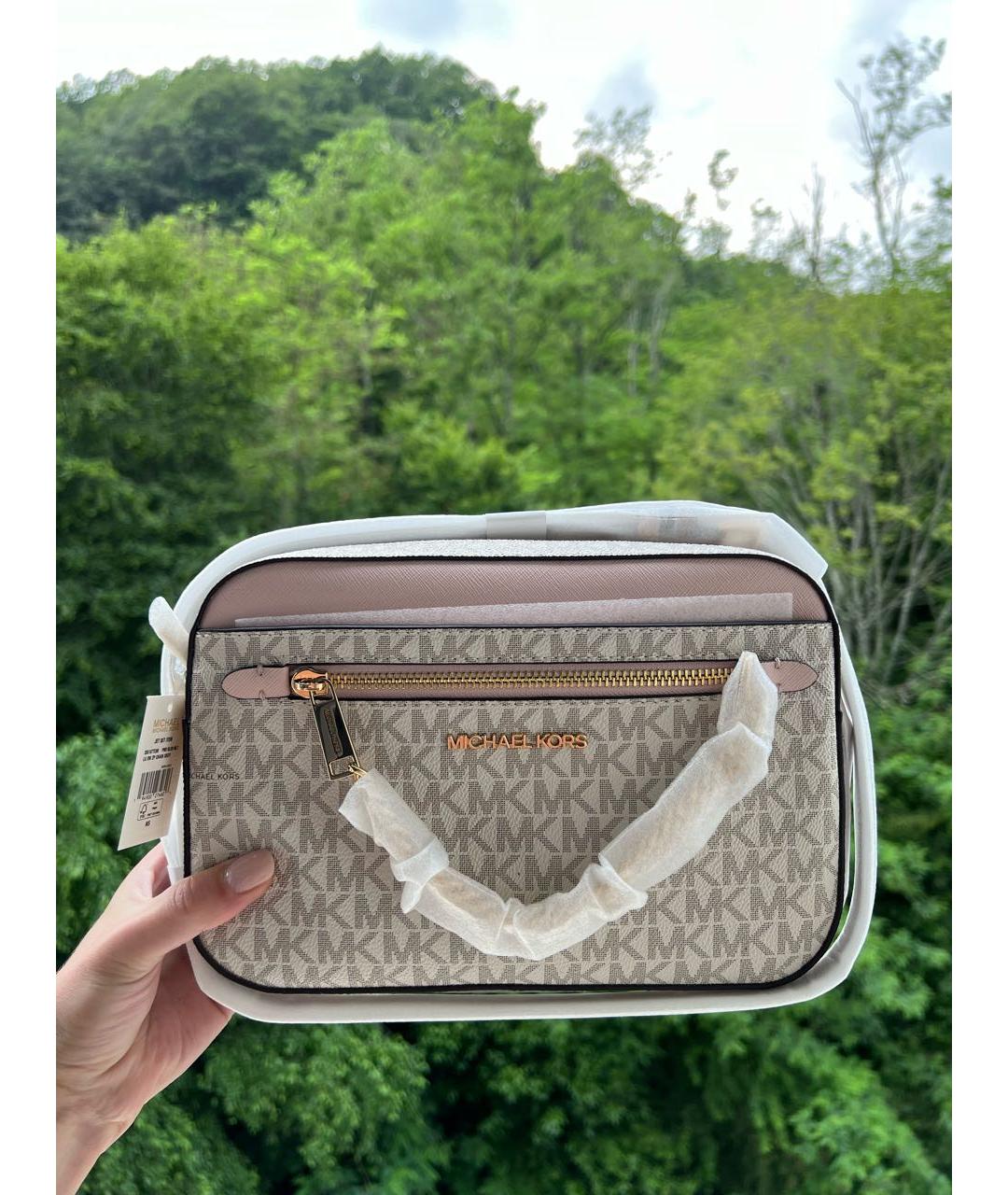 MICHAEL KORS Бежевая сумка через плечо из искусственной кожи, фото 2