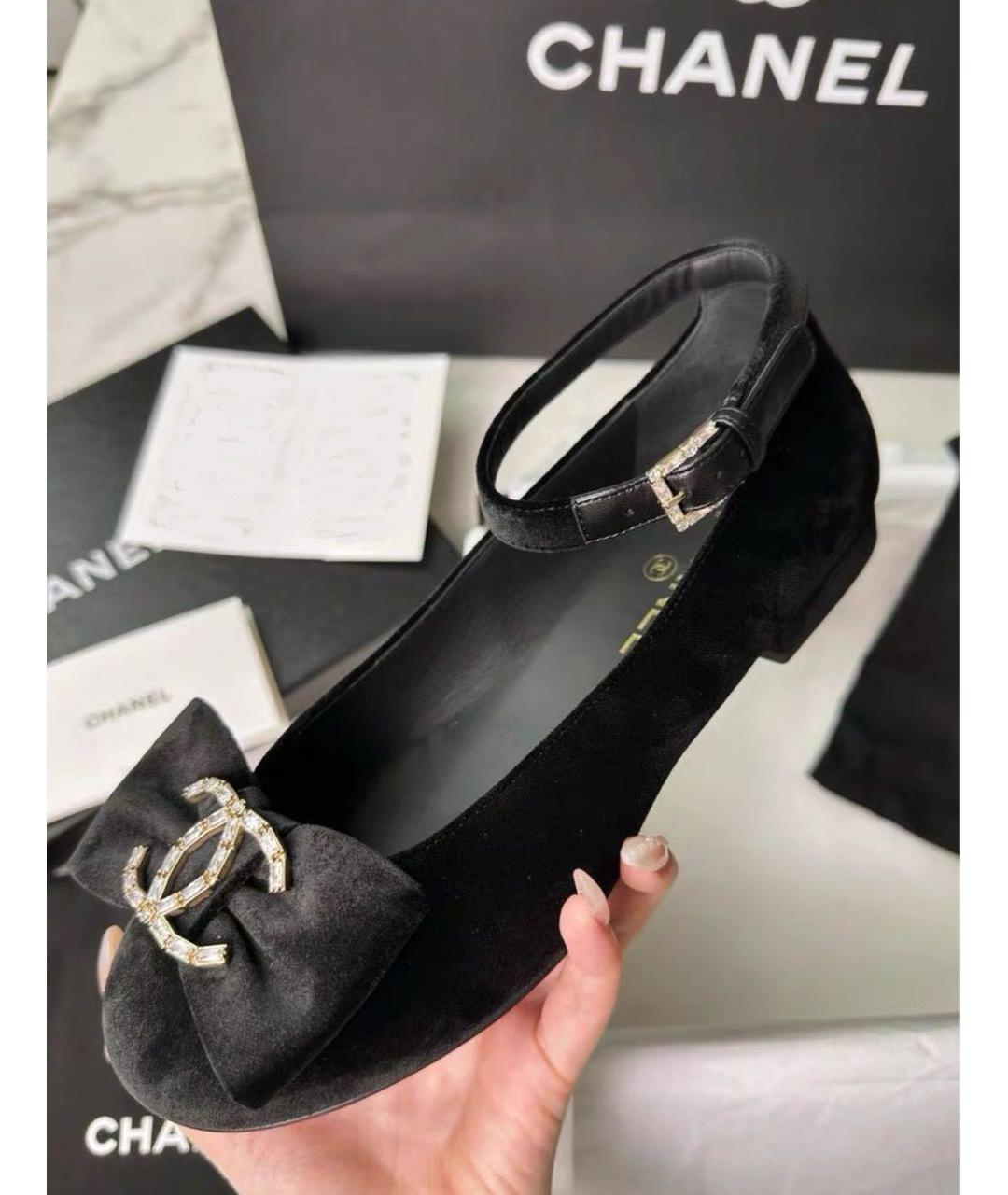 CHANEL Черные балетки, фото 5