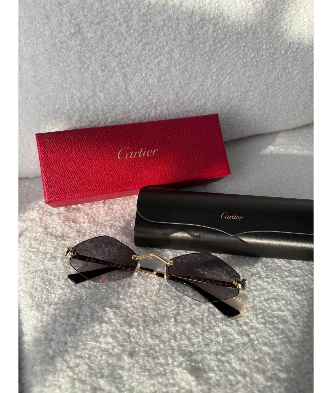 CARTIER Серые металлические солнцезащитные очки, фото 3