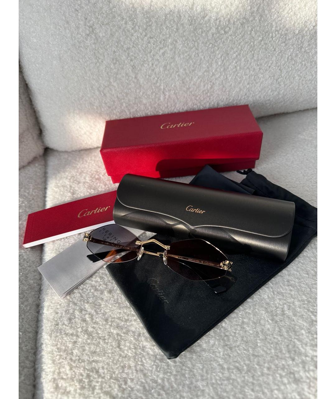 CARTIER Серые металлические солнцезащитные очки, фото 4