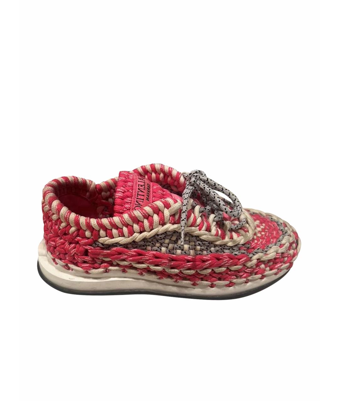 VALENTINO Розовые текстильные кроссовки, фото 1