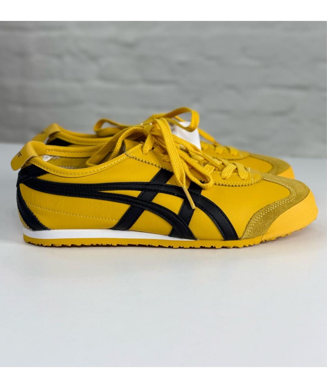 ONITSUKA TIGER Желтые кожаные кроссовки, фото 8