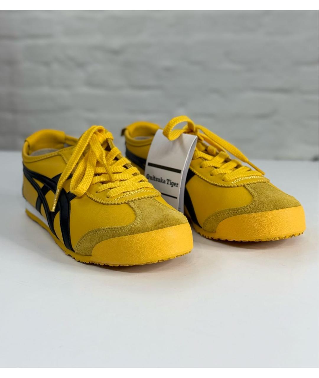 ONITSUKA TIGER Желтые кожаные кроссовки, фото 3