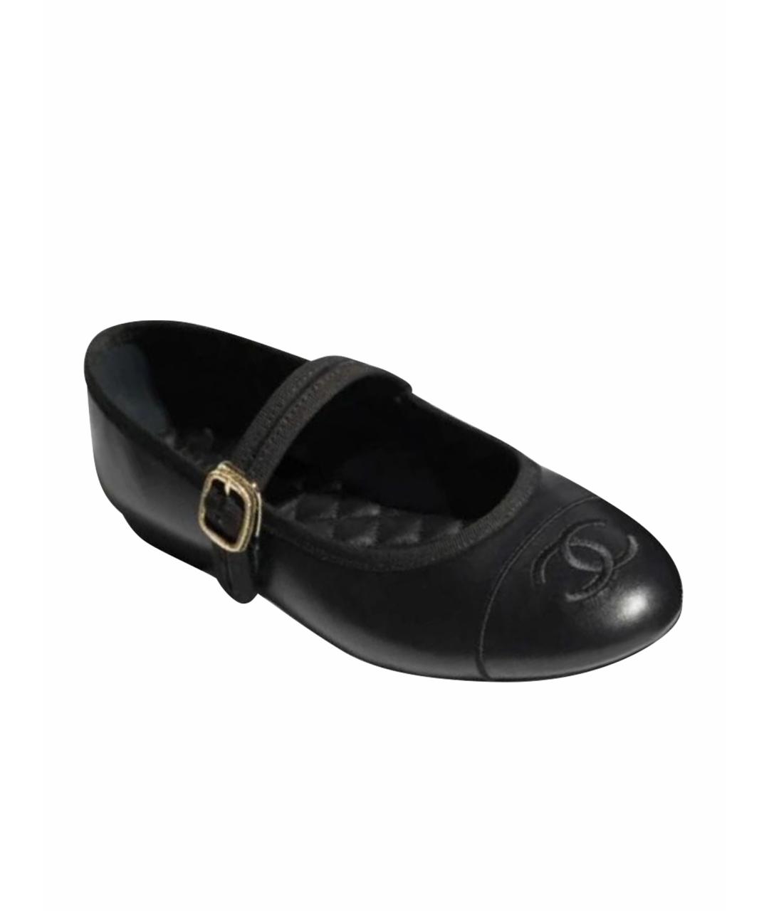 CHANEL Черные кожаные балетки, фото 1