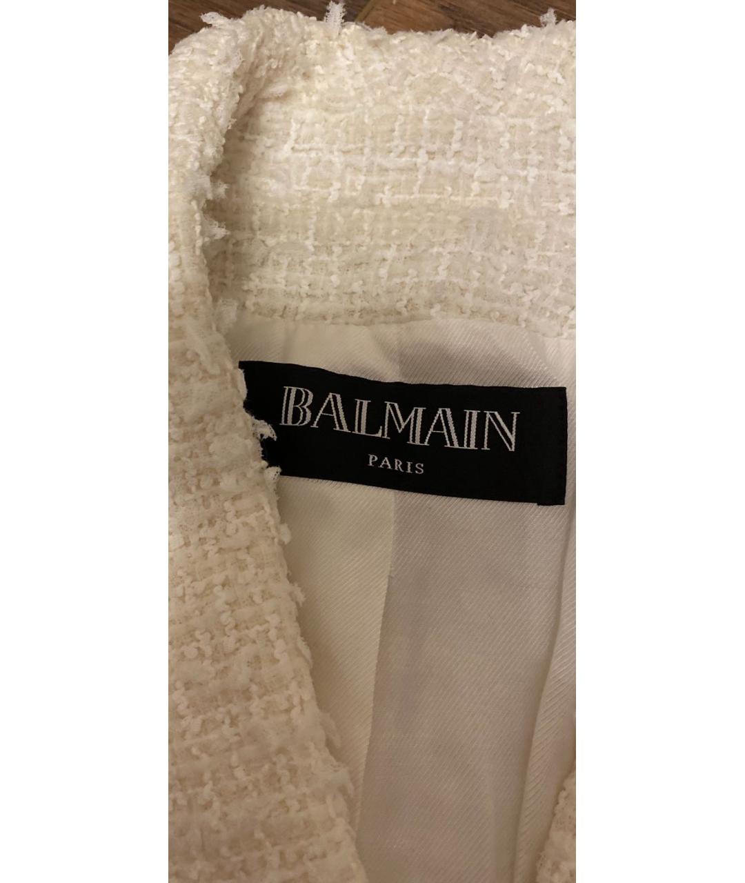 BALMAIN Бежевый твидовый жакет/пиджак, фото 4