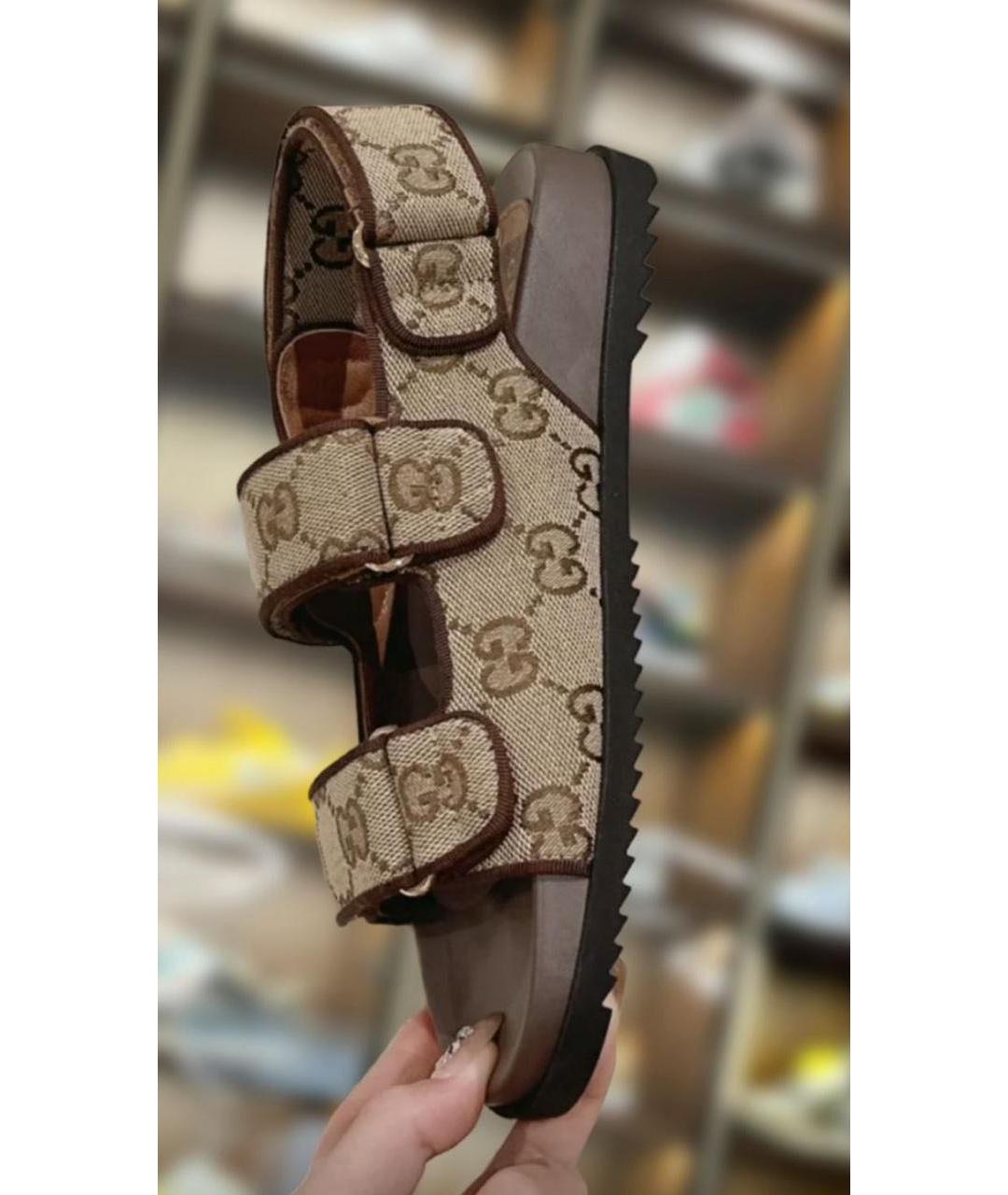 GUCCI Бежевые сандалии, фото 3