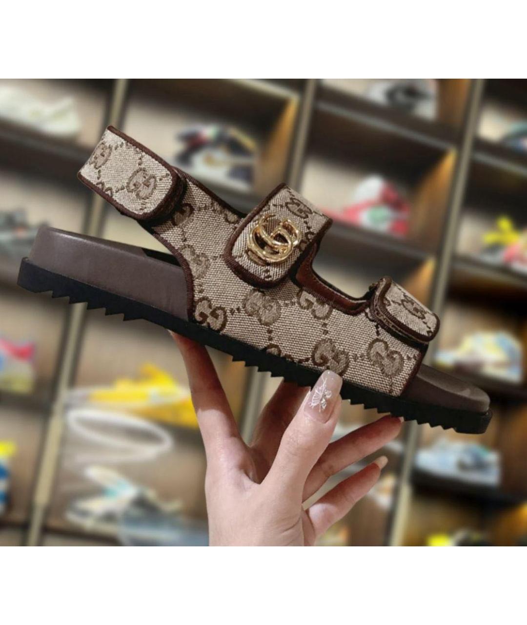 GUCCI Бежевые сандалии, фото 4