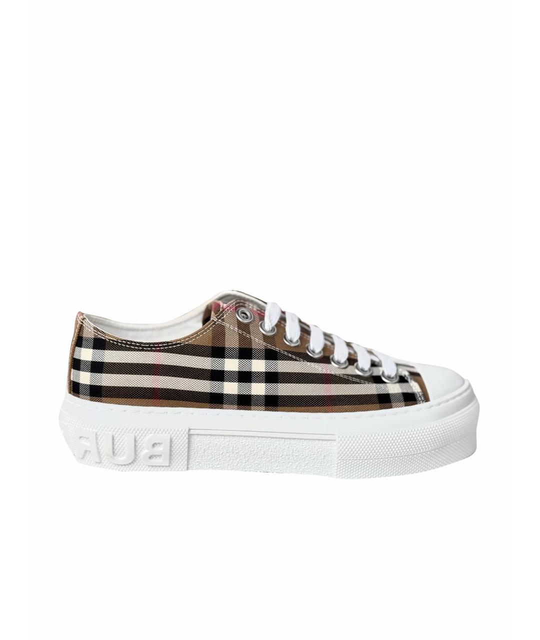 BURBERRY Бежевые текстильные кеды, фото 1