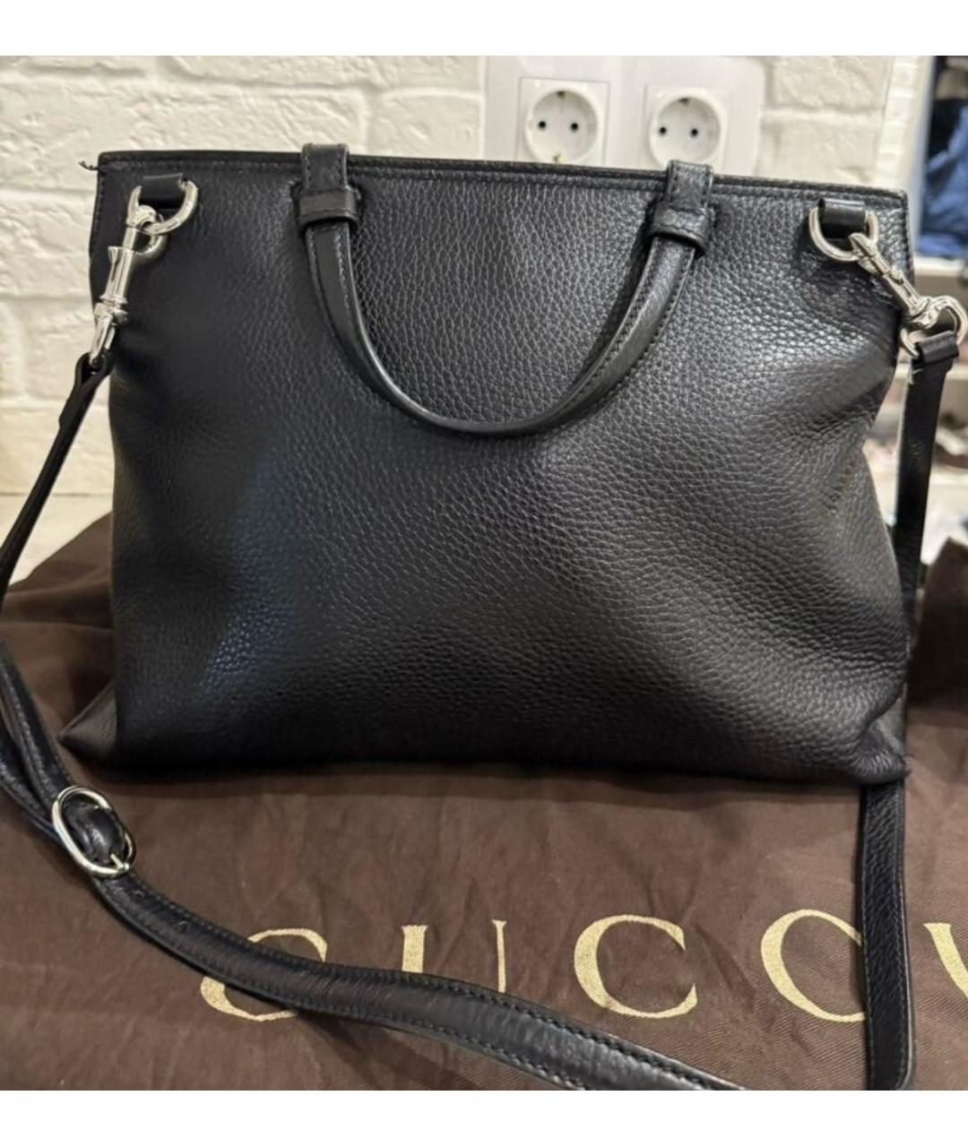 GUCCI Черная кожаная сумка через плечо, фото 3