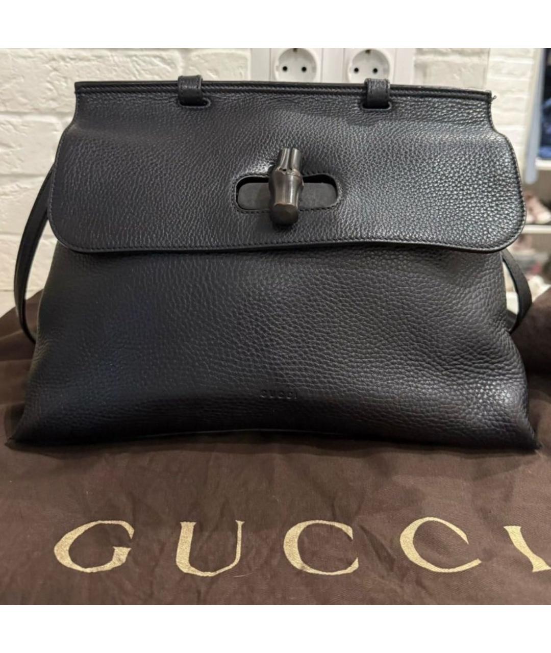 GUCCI Черная кожаная сумка через плечо, фото 2