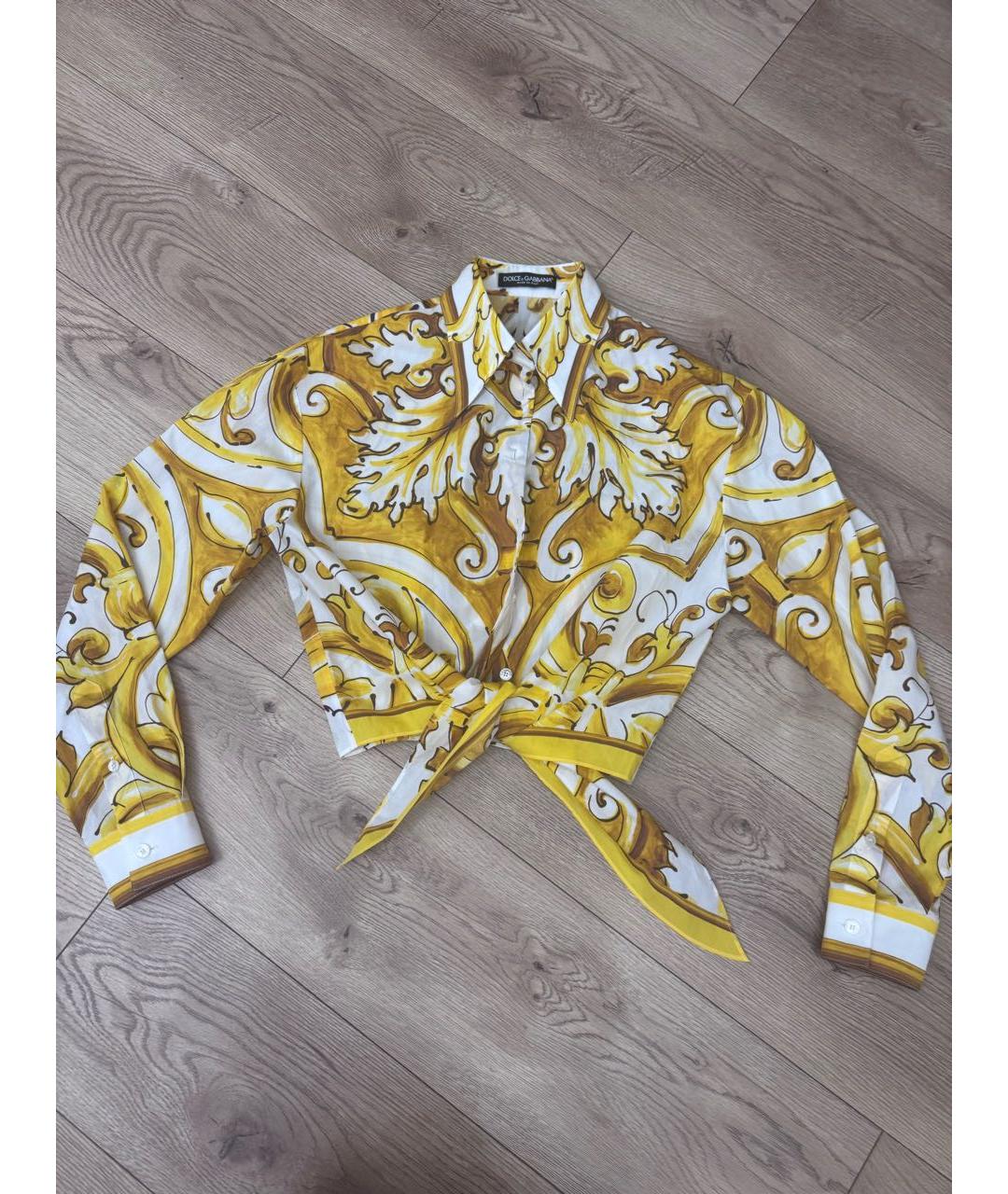 DOLCE&GABBANA Желтый хлопковый костюм с брюками, фото 5