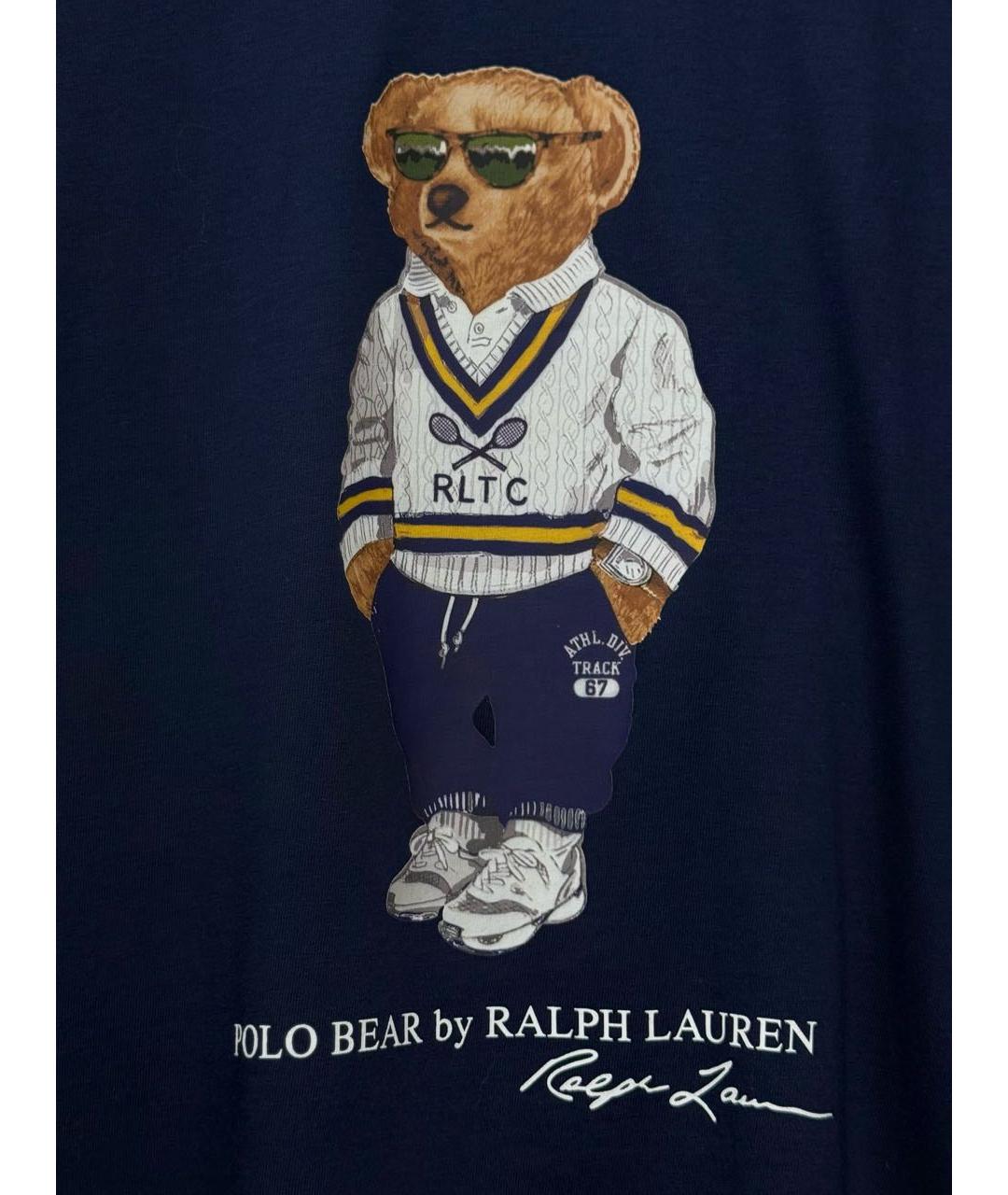 POLO RALPH LAUREN Темно-синяя хлопковая футболка, фото 6