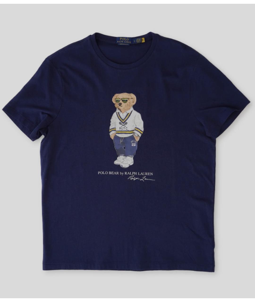 POLO RALPH LAUREN Темно-синяя хлопковая футболка, фото 7