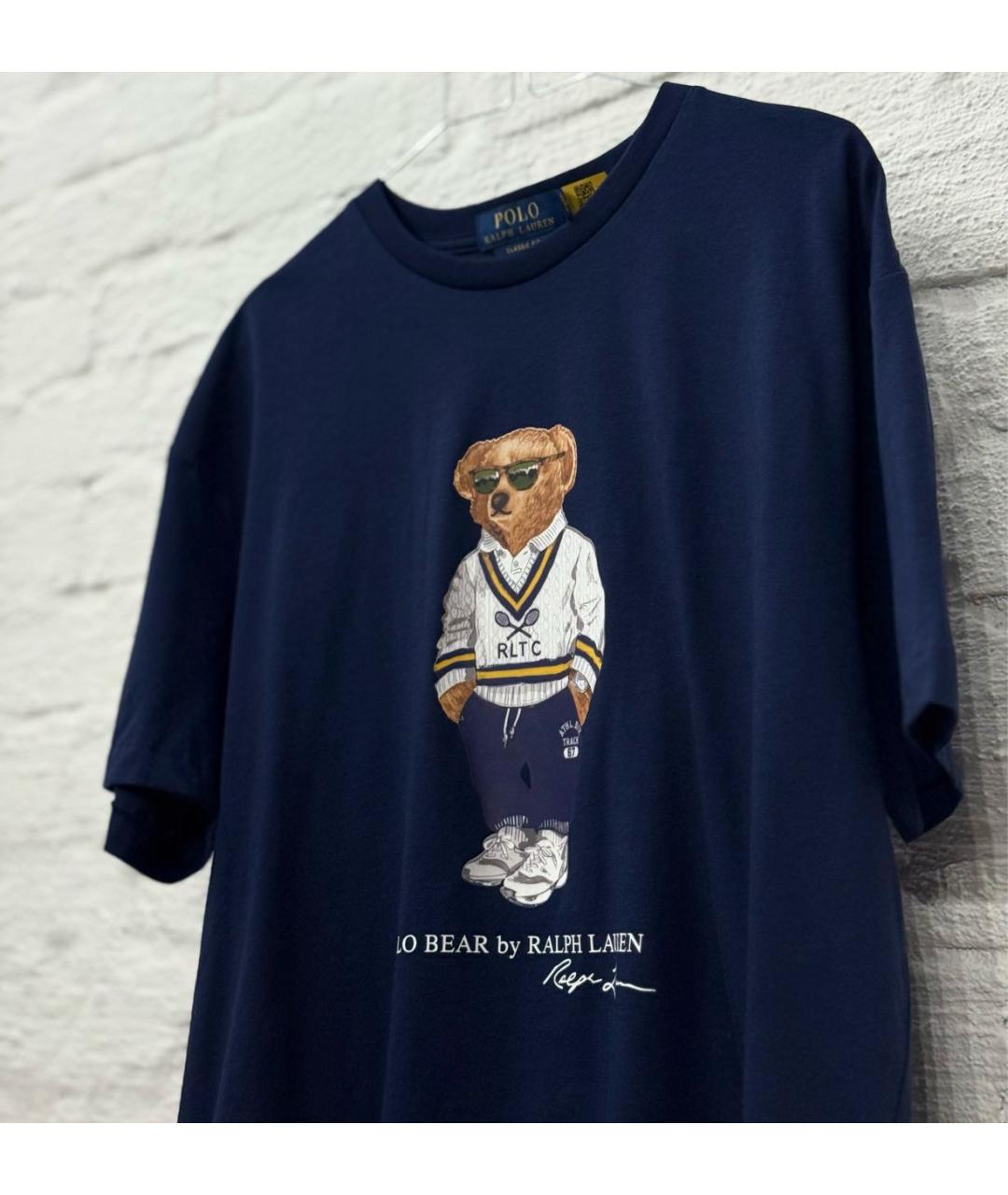POLO RALPH LAUREN Темно-синяя хлопковая футболка, фото 5