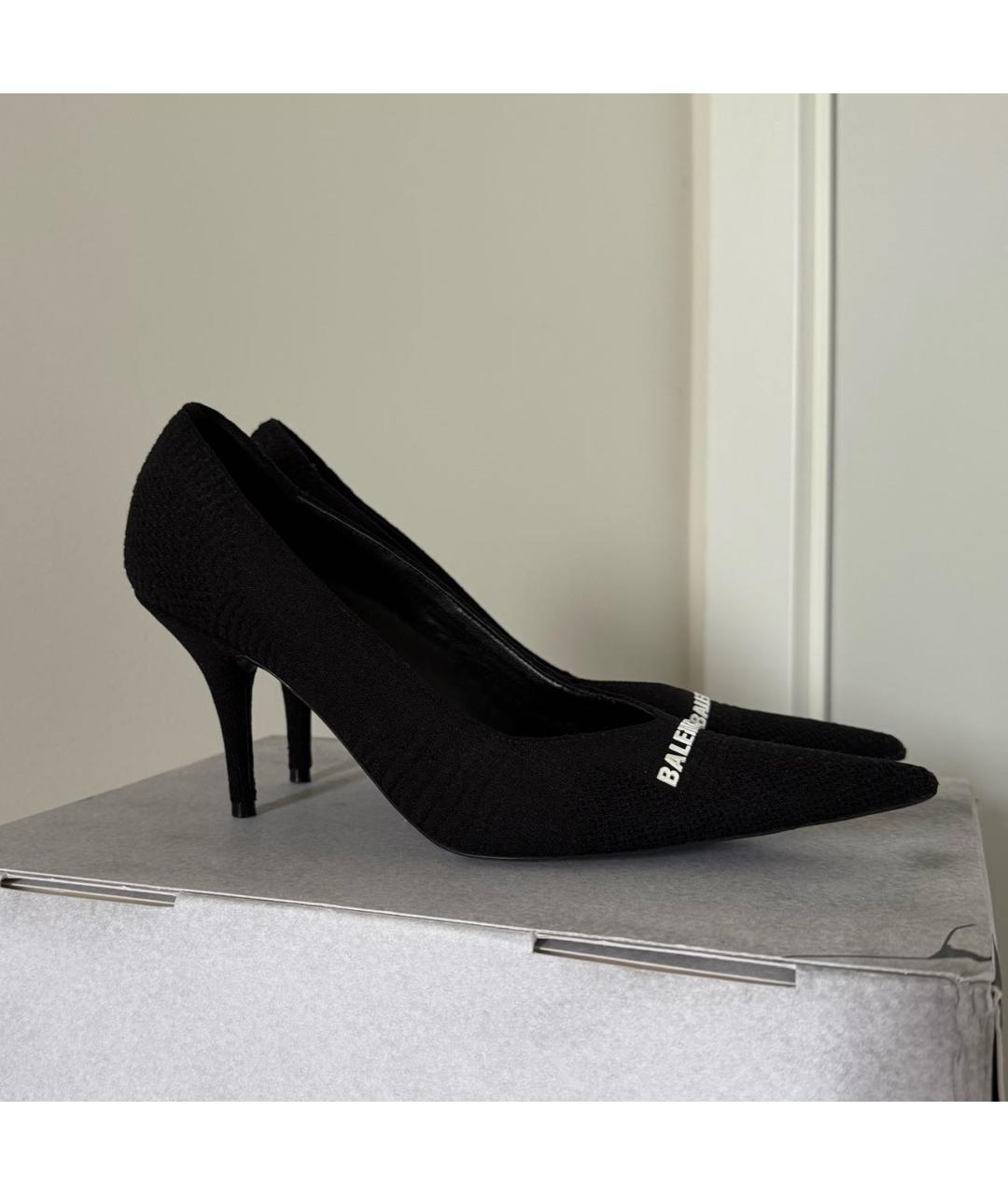 BALENCIAGA Черные текстильные туфли, фото 2