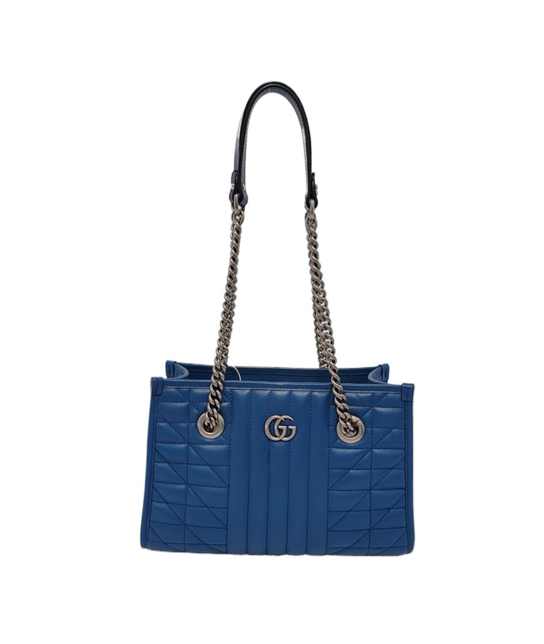 GUCCI Темно-синяя кожаная сумка с короткими ручками, фото 2