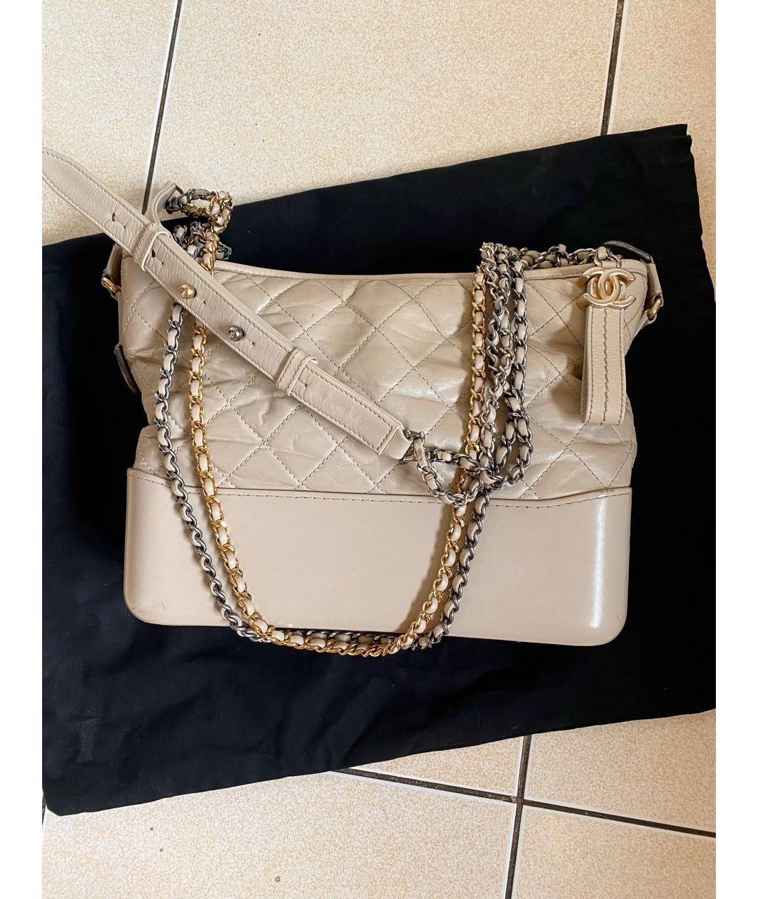 CHANEL Бежевая кожаная сумка через плечо, фото 2