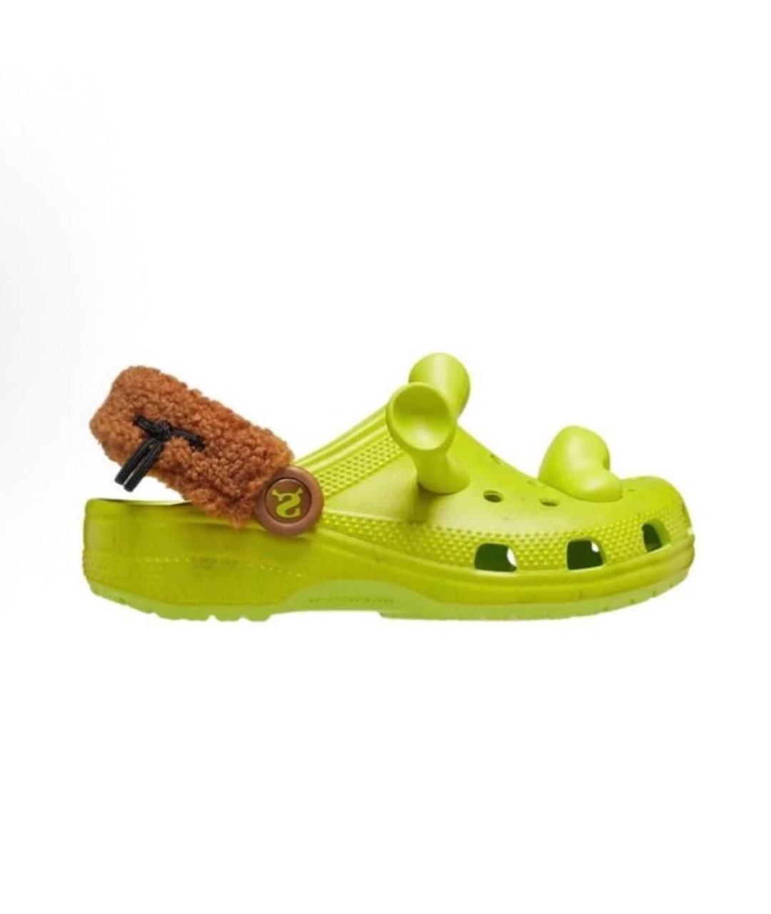 CROCS Салатовые резиновые сандалии и шлепанцы, фото 4