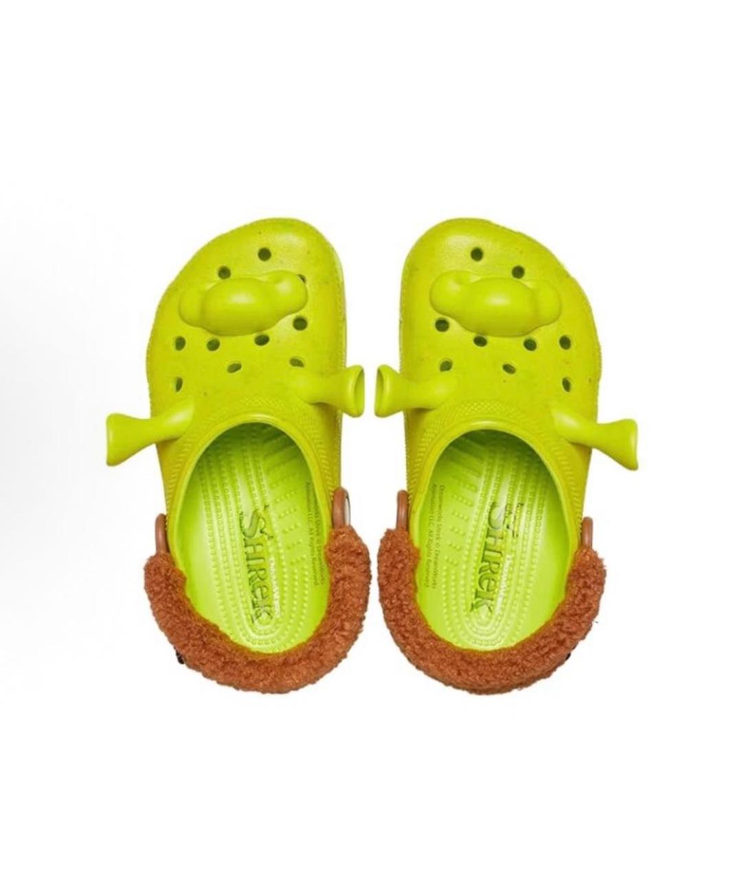 CROCS Салатовые резиновые сандалии и шлепанцы, фото 3