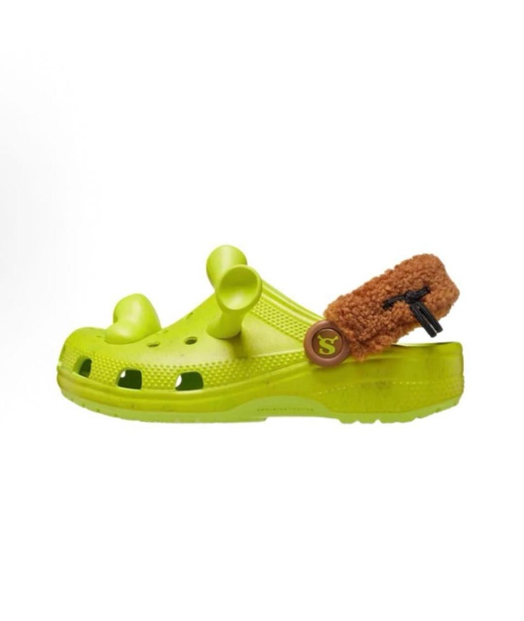 CROCS Салатовые резиновые сандалии и шлепанцы, фото 2