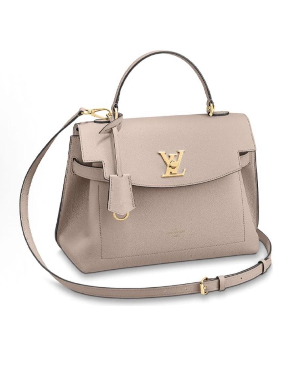 LOUIS VUITTON Бежевая кожаная сумка с короткими ручками, фото 7